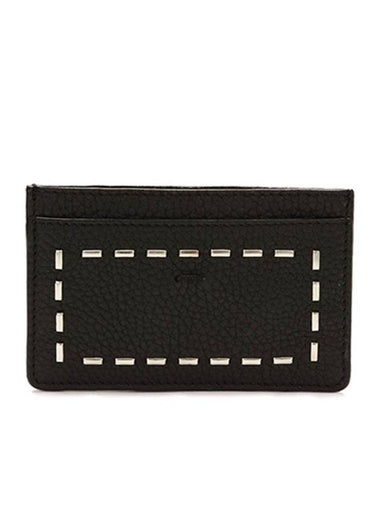 Metal stitch card wallet black 7M0199 74D F0GXN - FENDI - BALAAN 1