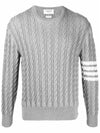 Diagonal Armband Cable Knit Top Grey - THOM BROWNE - BALAAN 3