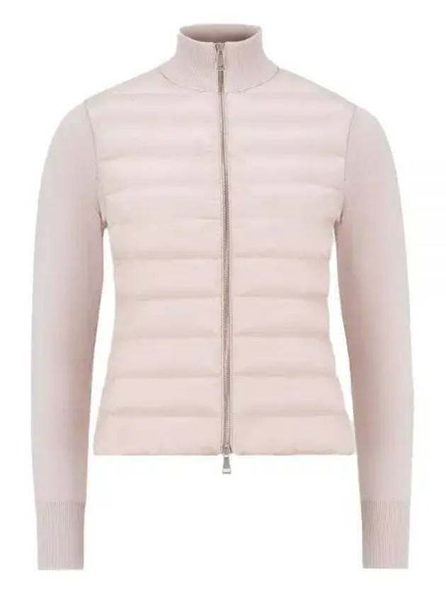 Logo Padded Wool Cardigan Pink - MONCLER - BALAAN 2