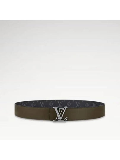 Monogram LV Line Reversible 40MM Leather Belt Black Khaki - LOUIS VUITTON - BALAAN 2