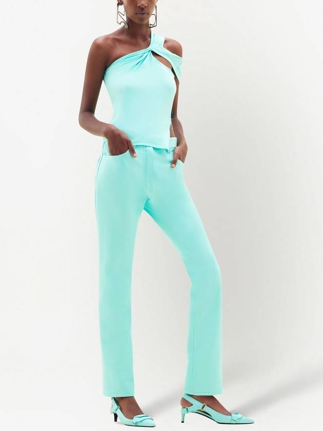 Cotton Blend Straight Pants Blue - COURREGES - BALAAN 4