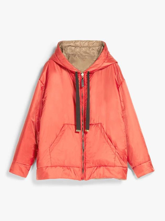 Greenbox Reversible Water Repellent Canvas Zip Up Hoodie Red - MAX MARA - BALAAN 2