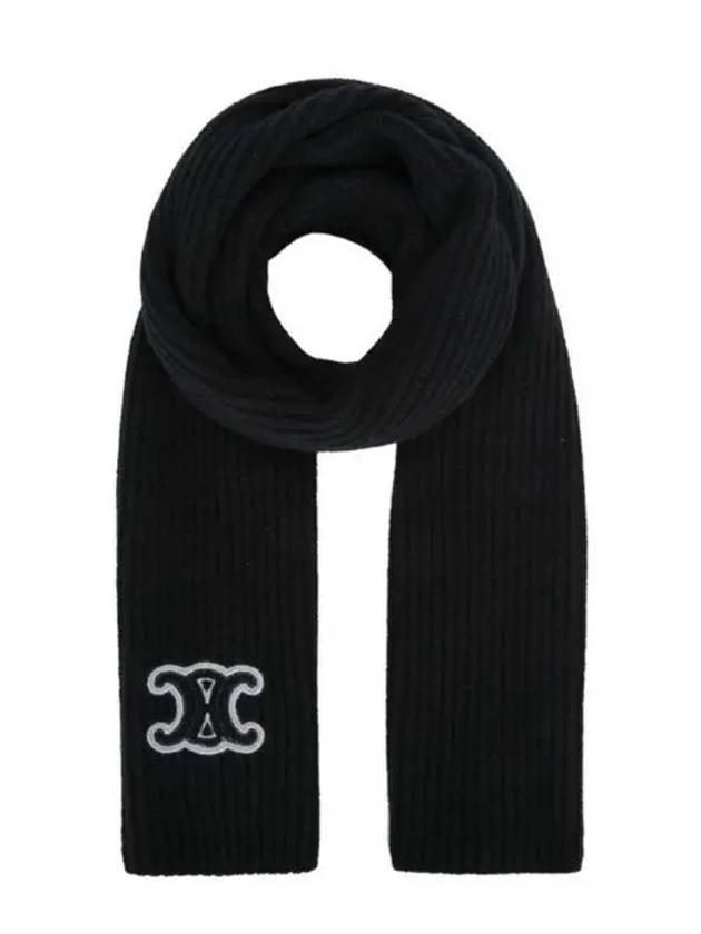 Triomphe Wool Scarf Black - CELINE - BALAAN 2