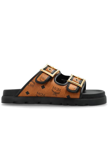 MCM Monogram Slides, Men's, Brown - MCM - BALAAN 1