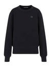 Logo Patch Regular Fit Crew Neck Sweatshirt Black - ACNE STUDIOS - BALAAN 2