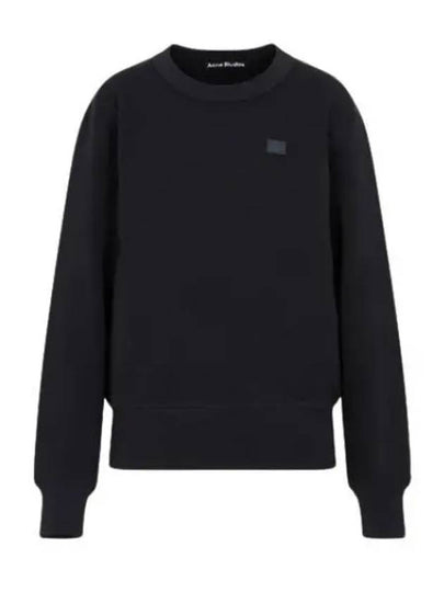 Logo Patch Regular Fit Crew Neck Sweatshirt Black - ACNE STUDIOS - BALAAN 2