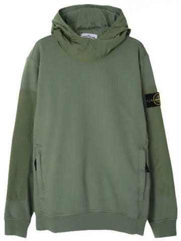 Nylon canvas blend garment dyeing badge hoodie men - STONE ISLAND - BALAAN 1