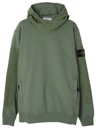 Nylon Canvas Blend Garment Dyed Badge Hoodie - STONE ISLAND - BALAAN 1