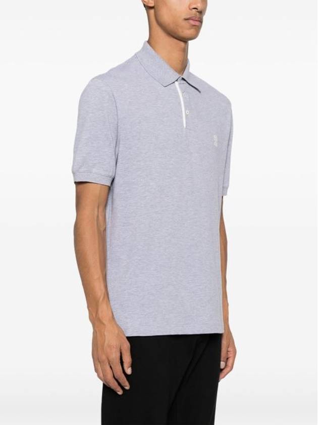 Logo Cotton Polo Shirt Grey - BRUNELLO CUCINELLI - BALAAN 4