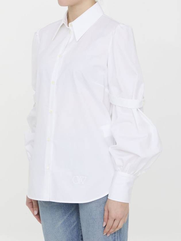 strap decorated poplin shirt OWGE020S24FAB0010101 - OFF WHITE - BALAAN 3