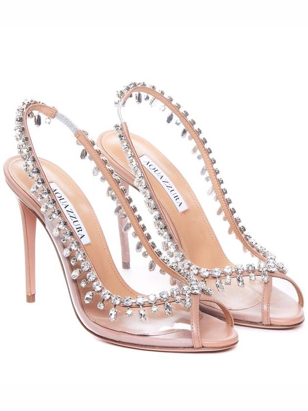 Aquazzura Powder Pink Leather Temptation Sandals - AQUAZZURA - BALAAN 4