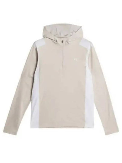 Lucas Quarter Zip Hooded Long Sleeve T-Shirt Moonbeam - J.LINDEBERG - BALAAN 2