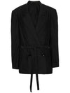 Belted Washed Cotton Silk Jacket Black - LEMAIRE - BALAAN 1