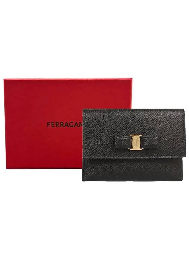 Vara Bow Card Walletr Black - SALVATORE FERRAGAMO - BALAAN 6