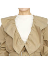 Trench Coat with Ruffles Beige Cotton Gabardine - DIOR - BALAAN 11