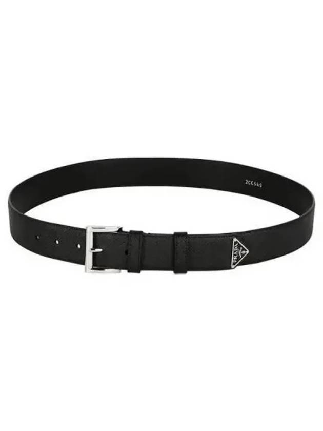 Triangular logo safiano leather belt 270094 - PRADA - BALAAN 1