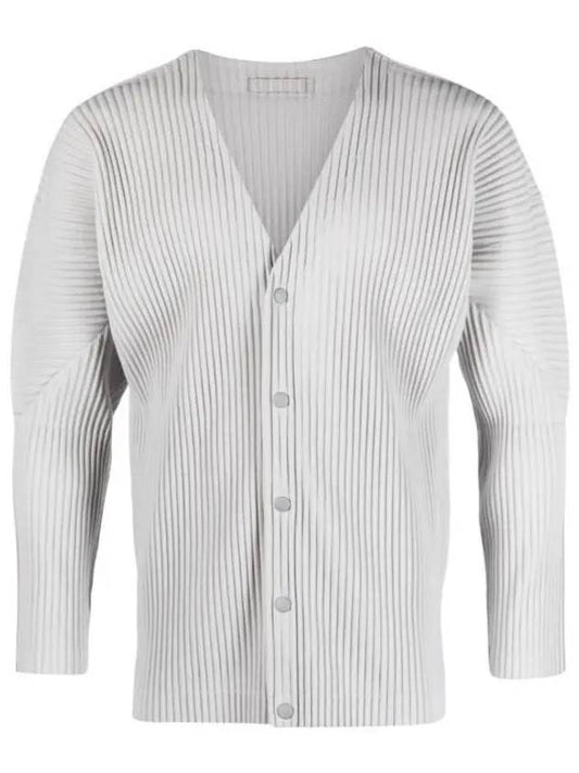 Pleated Button Cardigan Grey - ISSEY MIYAKE - BALAAN 2