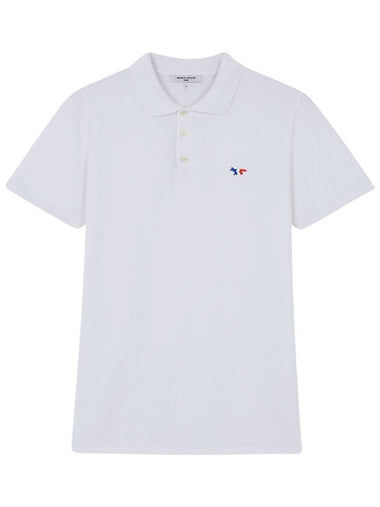 Tricolor Fox Patch Classic Polo Shirt White - MAISON KITSUNE - BALAAN 1