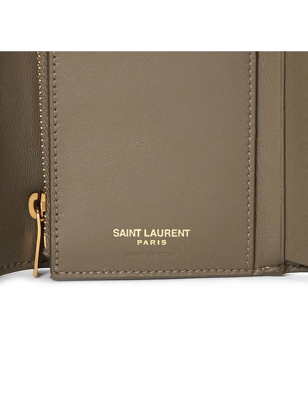 Envelope Compact Tri-Fold Mix Matelasse Metallic Grain Leather Half Wallet Brunn Metallized - SAINT LAURENT - BALAAN 9