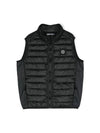 Kids Loom Woven Chambers R Nylon Down Vest Black - STONE ISLAND - BALAAN 1