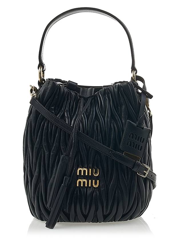 Matelasse Nappa Leather Bucket Bag Black - MIU MIU - BALAAN 2