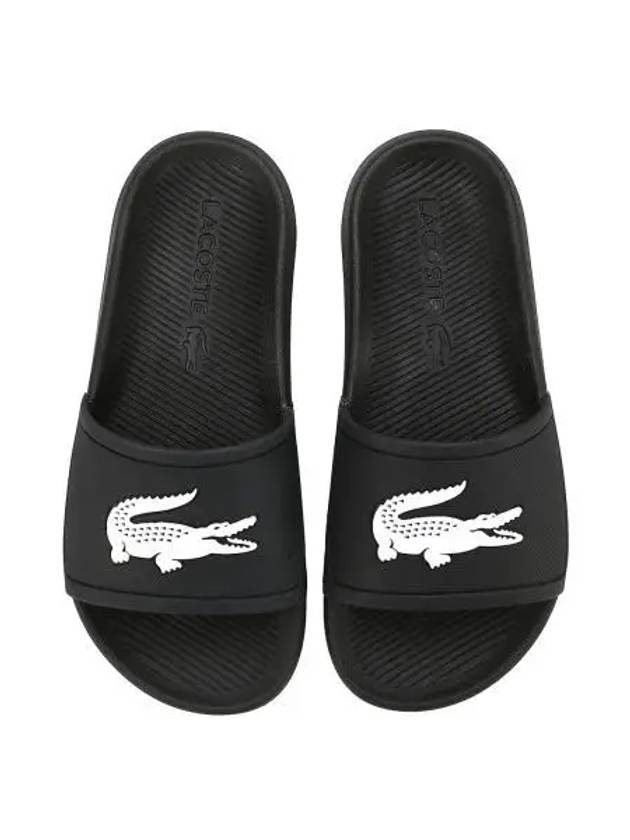 Women's Croco Logo Slippers Black - LACOSTE - BALAAN 2