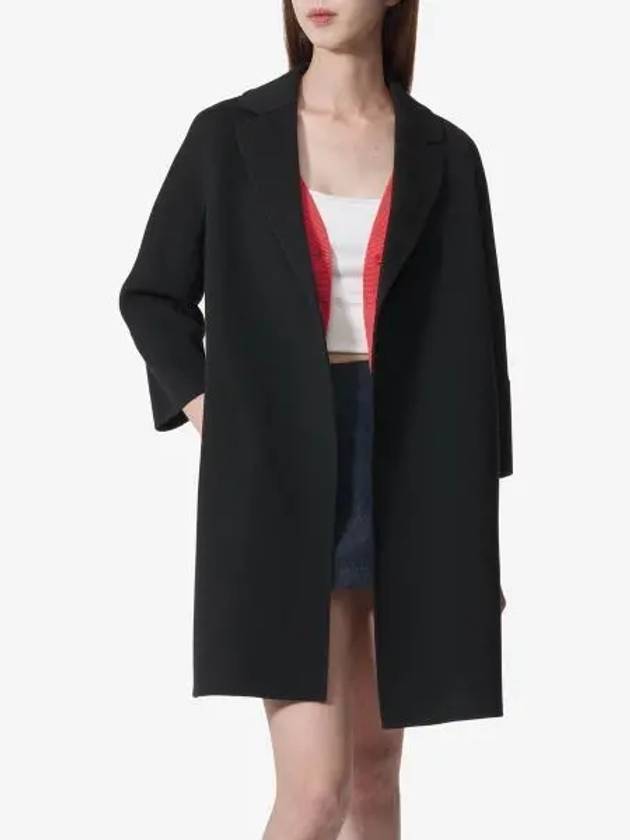 Women's Arona Virgin Wool Single Coat Black - S MAX MARA - BALAAN 2