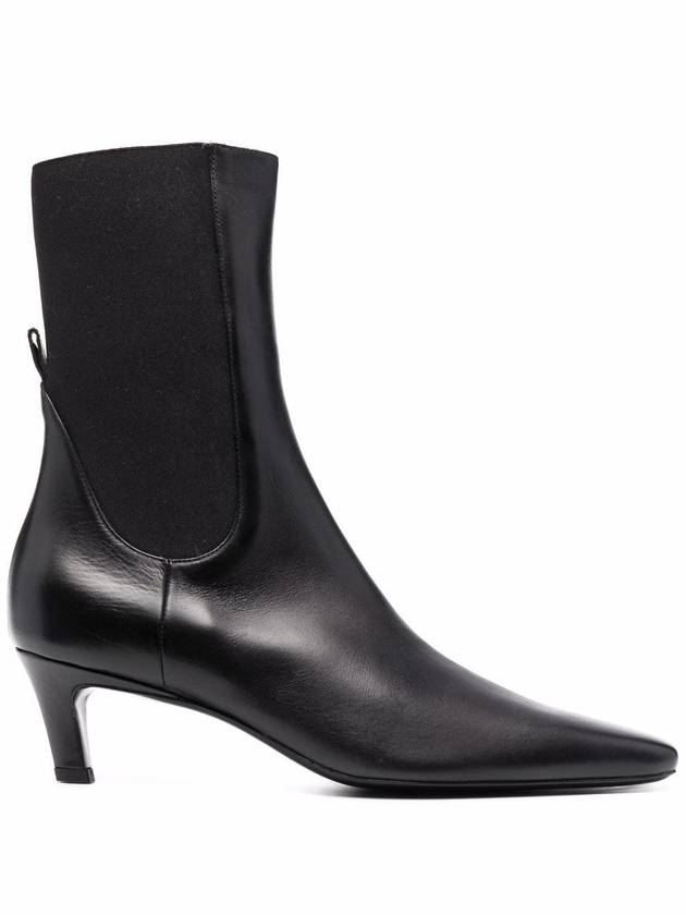 Women's Leather Middle Boots Black - TOTEME - BALAAN 2