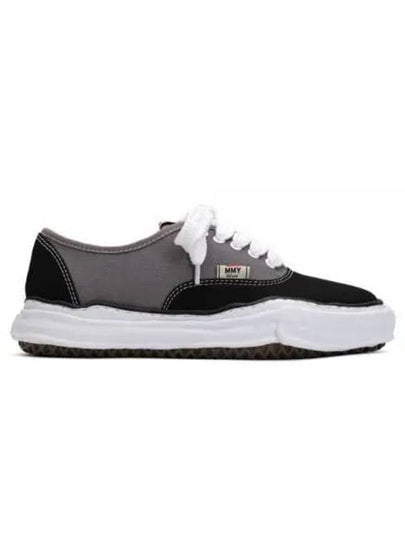 Baker OG Sole Bicolor Canvas Low-Top Sneakers Black Grey - MIHARA YASUHIRO - BALAAN 2