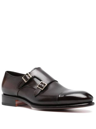 Santoni Calf Leather Monk Strap Shoes - SANTONI - BALAAN 2