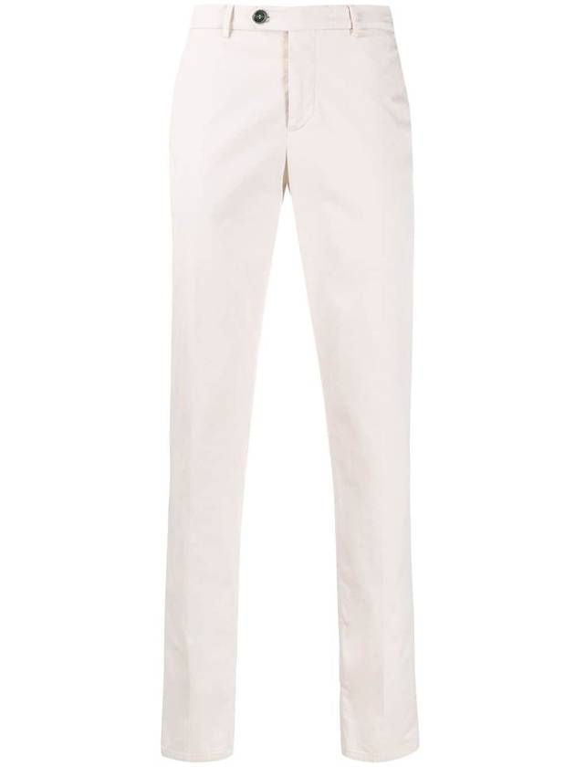 Men's Comfort Cotton Gabardine Straight Pants White - BRUNELLO CUCINELLI - BALAAN 2