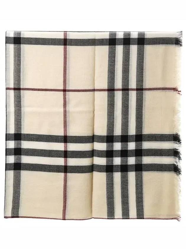 Checked Wool Scarf Beige - BURBERRY - BALAAN 2