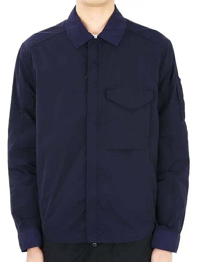 Chrome R Over Long Sleeve Shirt Navy - CP COMPANY - BALAAN.