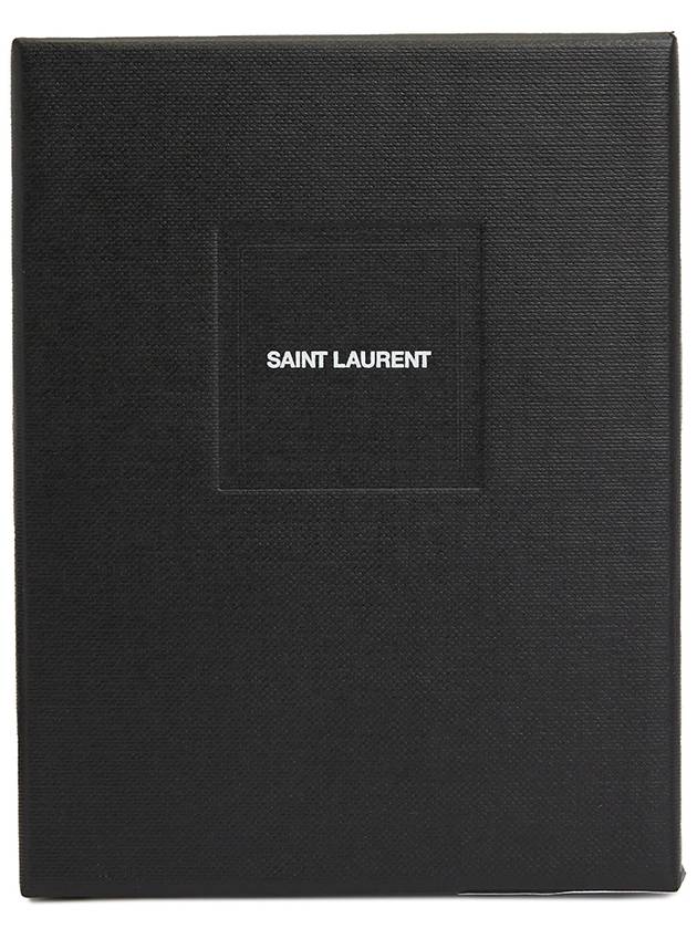 Men's Silver Monogram Fold Half Wallet Black - SAINT LAURENT - BALAAN 9