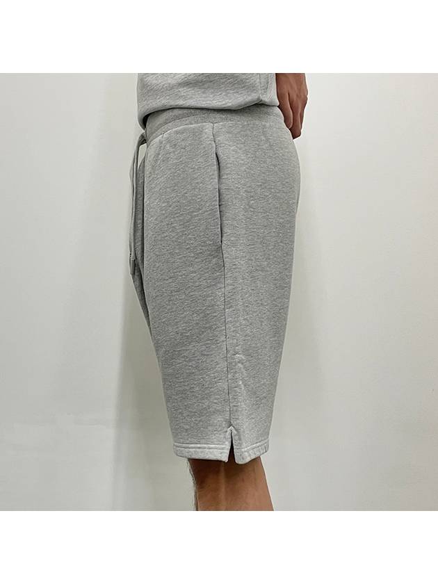 Organic Cotton Fleece Shorts Heather Ash Grey - AMI - BALAAN 5