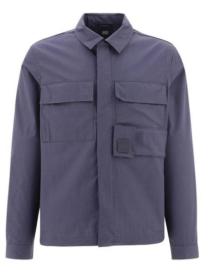 Metropolis Gabardine Zipper Long Sleeve Shirt Blue - CP COMPANY - BALAAN 2