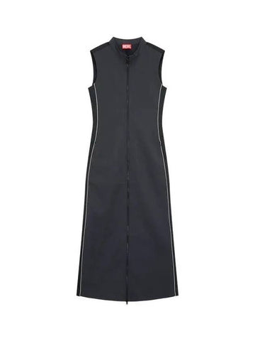 Women s Half Color Shooting Zip Up Dress Dark Gray - DIESEL - BALAAN 1