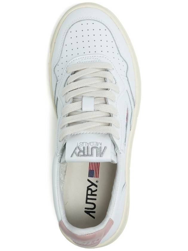 Medalist Pink Tab Leather Low Top Sneakers White - AUTRY - BALAAN 5