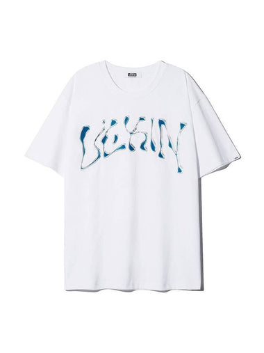 Solid Water Drop Typography Short Sleeve T-Shirt White - ULKIN - BALAAN 1