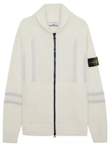 wool knit zip up - STONE ISLAND - BALAAN 1