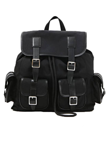 Buckle 4 Pocket Backpack Black - SAINT LAURENT - BALAAN 1