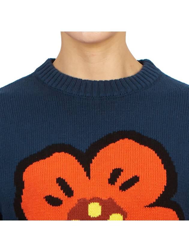 Kids Knit Sweatshirt K2583384A Blue - KENZO - BALAAN 7