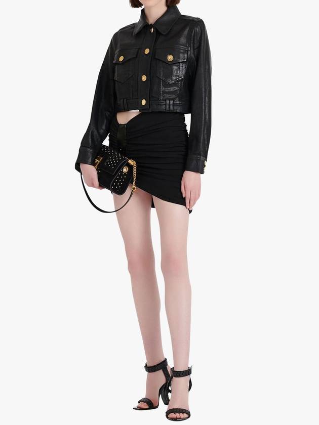 Asymmetric Black Miniskirt - BALMAIN - BALAAN 4