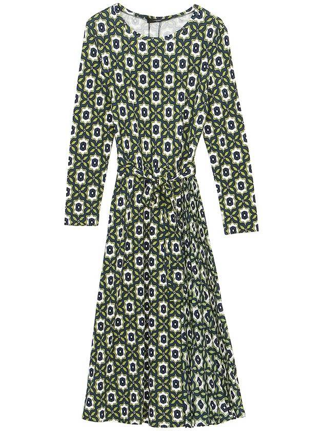 Pedina all over motif midi dress green - MAX MARA - BALAAN 1