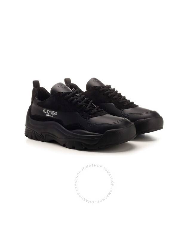 Gumboy Calfskin Low Top Sneakers Black - VALENTINO - BALAAN 3