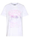 Logo Print Short Sleeve T-Shirt White - GANNI - BALAAN 2