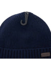 Logo Patch Carlton Cotton Beanie Navy - BARBOUR - BALAAN 8