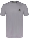 Logo Patch Short Sleeves T-Shirt Grey - STONE ISLAND - BALAAN 2