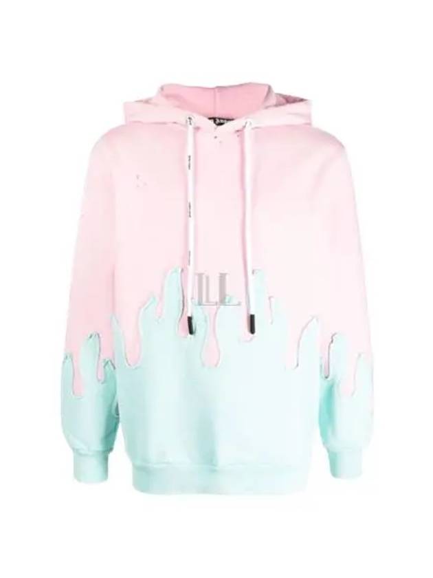 Layered Flames Hoodie Pink Blue - PALM ANGELS - BALAAN 2