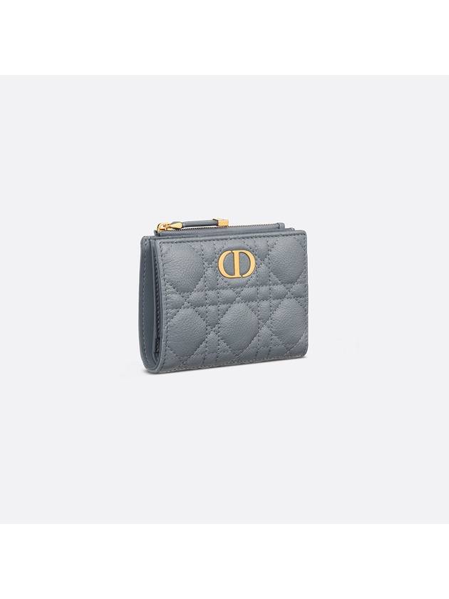 Caro Dahlia Supple Cannage Calfskin Half Wallet Cloud Blue - DIOR - BALAAN 3